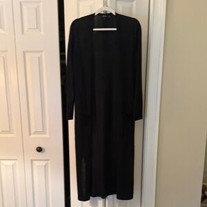 Theory Black Merino Wool Long Sleeve Sweater/Duster